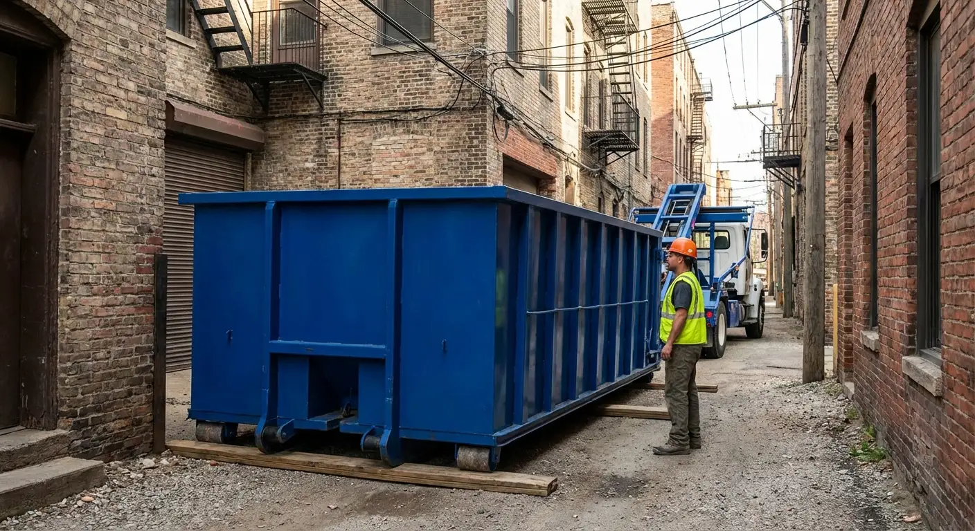 Narrow alley access challenges in Victorville