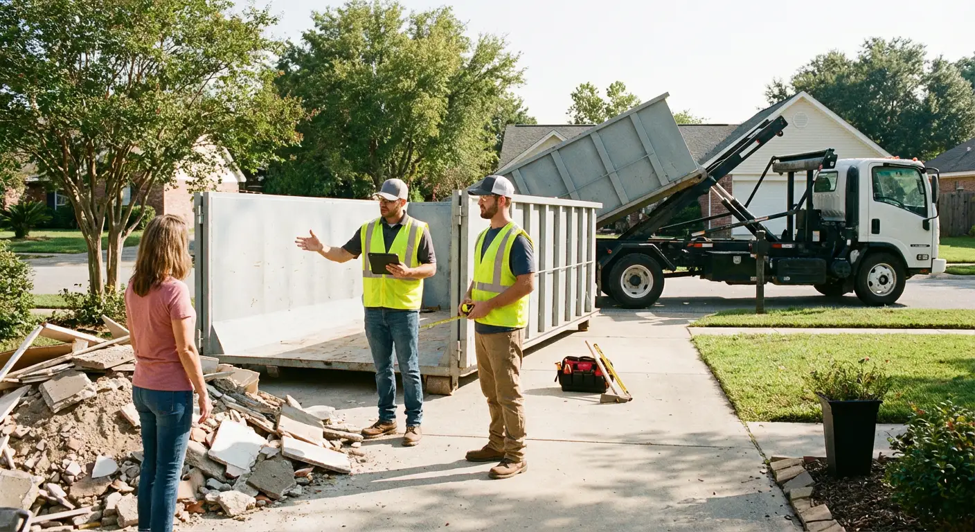 High Desert Roll-Offs dumpster delivery truck in Victorville, CA